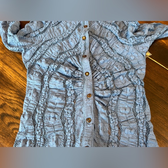 Free People Shayla Lace Mini Dress Women’s L BLUE * Missing Slip* Tunic Bohemian - Picture 12 of 12